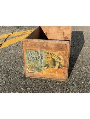 Vintage Big Chief Canadian Apples Advertising Wooden Crate Coldstream Ranch BC